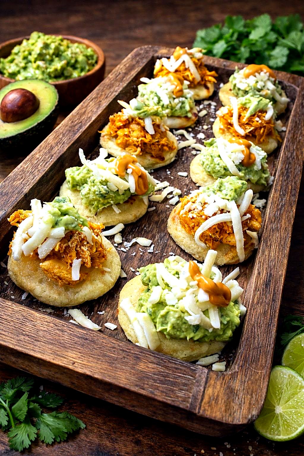 Stuffed tostón baskets sampler